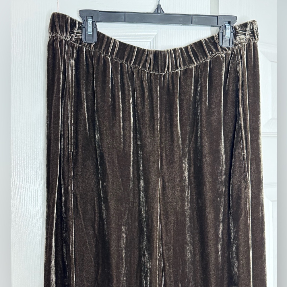 Eileen Fisher Velvet Lantern Ankle Pants NWT Wren/ Brown - Picture 7 of 8